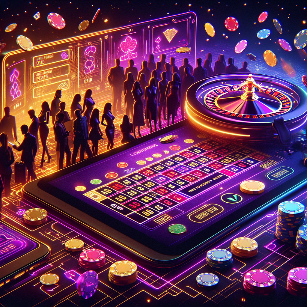 Banner de casino online con ruleta y fichas, ideal para destacar el h1 sobre Betwarrior Argentina